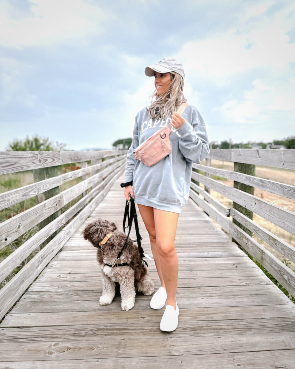 DJANGO Nolita Belt Bag in Sand Pink - Modern, sleek, ultra-functional, and dog-friendly nylon fanny pack for everyday outings and adventures - djangobrand.com