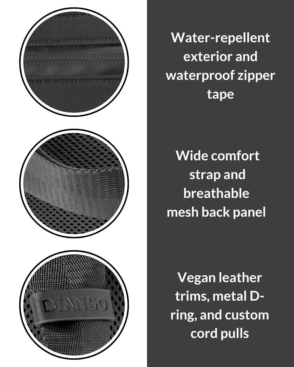 DJANGO Nolita Belt Bag in Black - Modern, sleek, ultra-functional, and dog-friendly nylon fanny pack for everyday outings and adventures - djangobrand.com