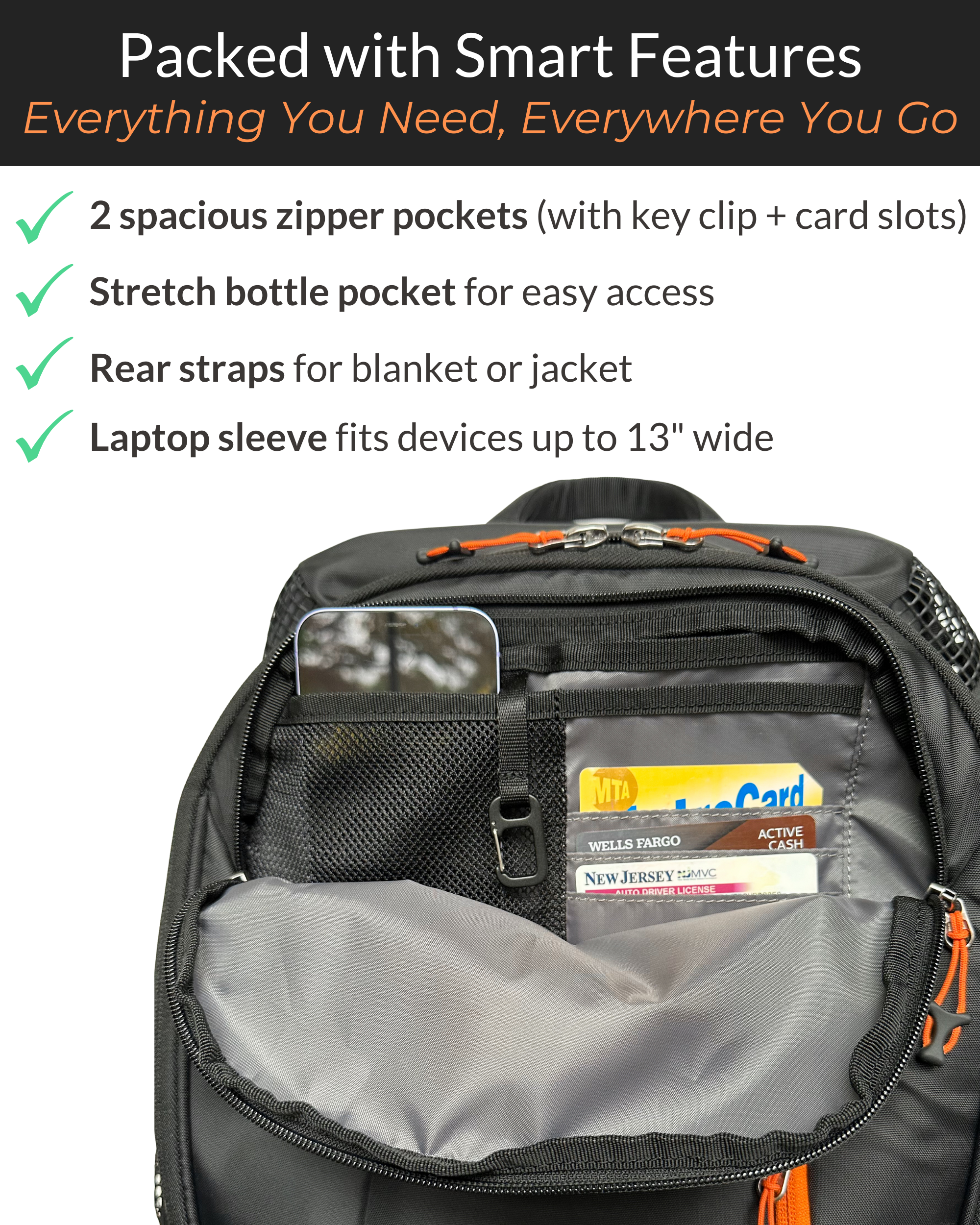 Hiking backpack carrier for dogs and cats with water bottle pocket, rear-loading straps, phone and wallet storage pockets, and laptop pocket - Best dog carrier backpack for pet travel and adventure