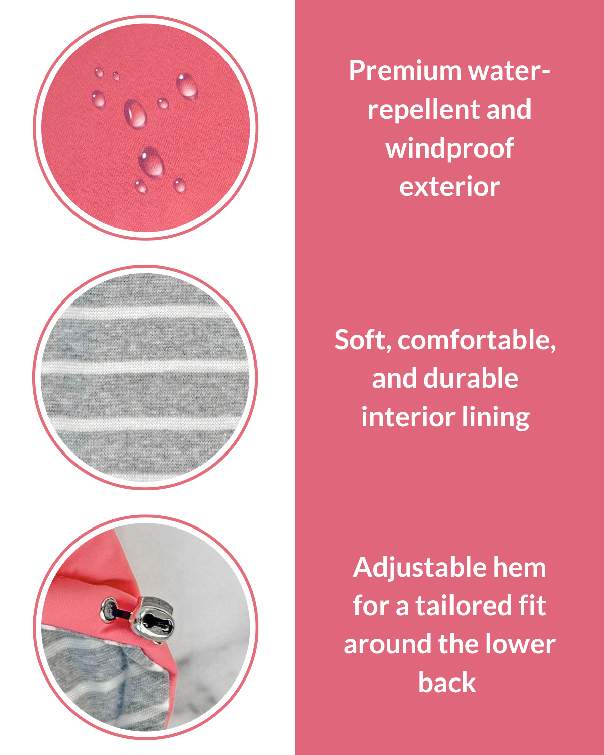 Looking for the best winter coat for small dogs? The Rose Petal Pink Snowline™ is perfect for Chihuahuas, schnauzers, and other small to medium breeds. Durable and warm!