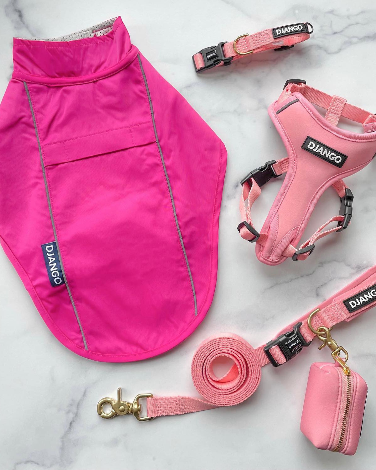 The DJANGO City Slicker in Cerise Pink is a water-repellent dog jacket. Its lightweight, premium design protects your dog from the rain while offering a comfortable and secure fit. Perfect for wet weather and everyday walks.
