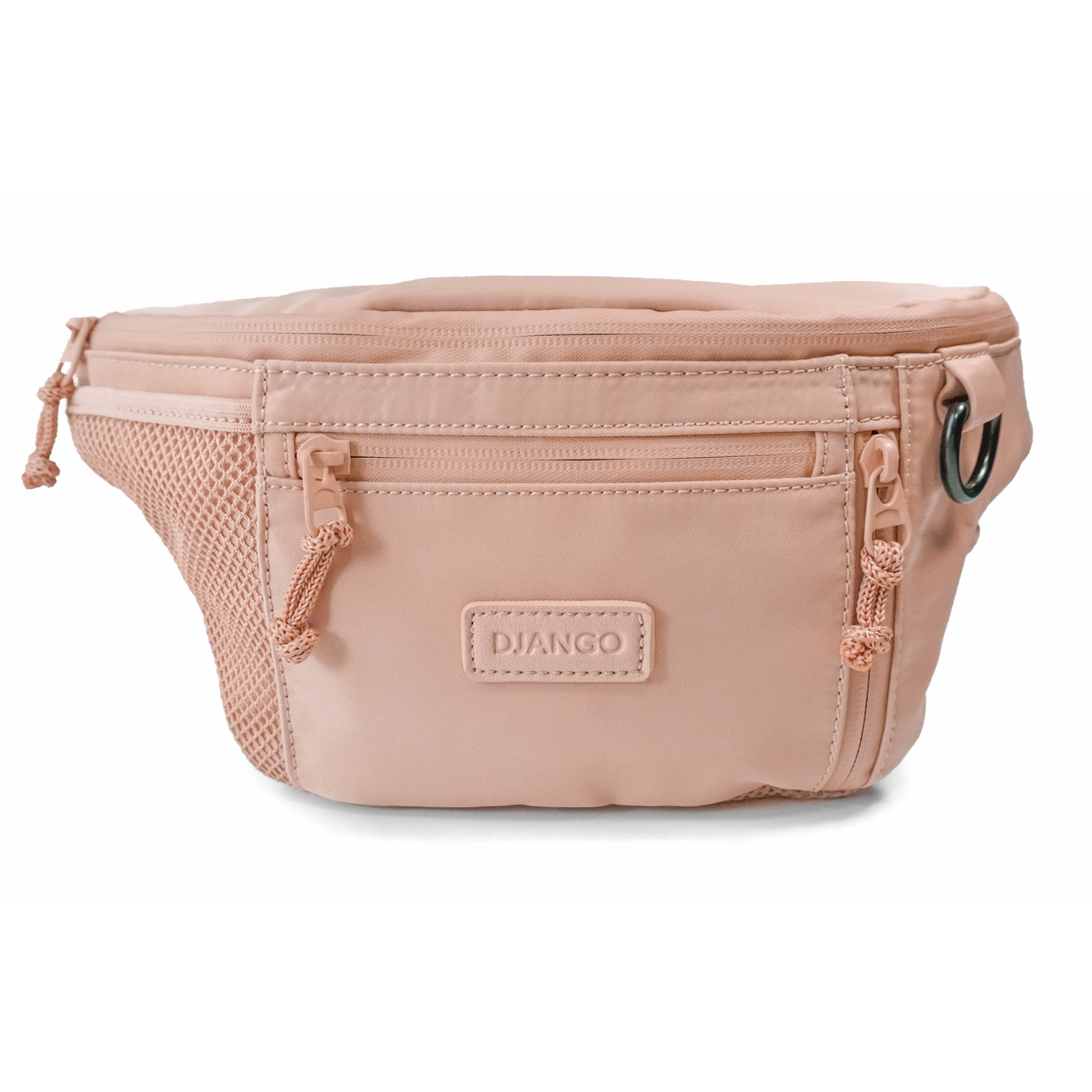 beige sand pink stylish crossbody belt bag for women dog walking fanny pack waterproof reflective vegan leather zipper pockets adjustable one size