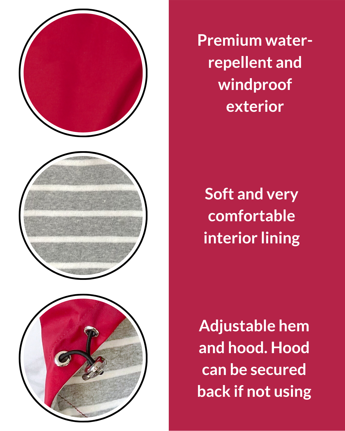 DJANGO dog coats are made with premium materials and hardware to function pawfectly no matter what the weather. DJANGO dog jackets are designed to last years and years and are machine washable.