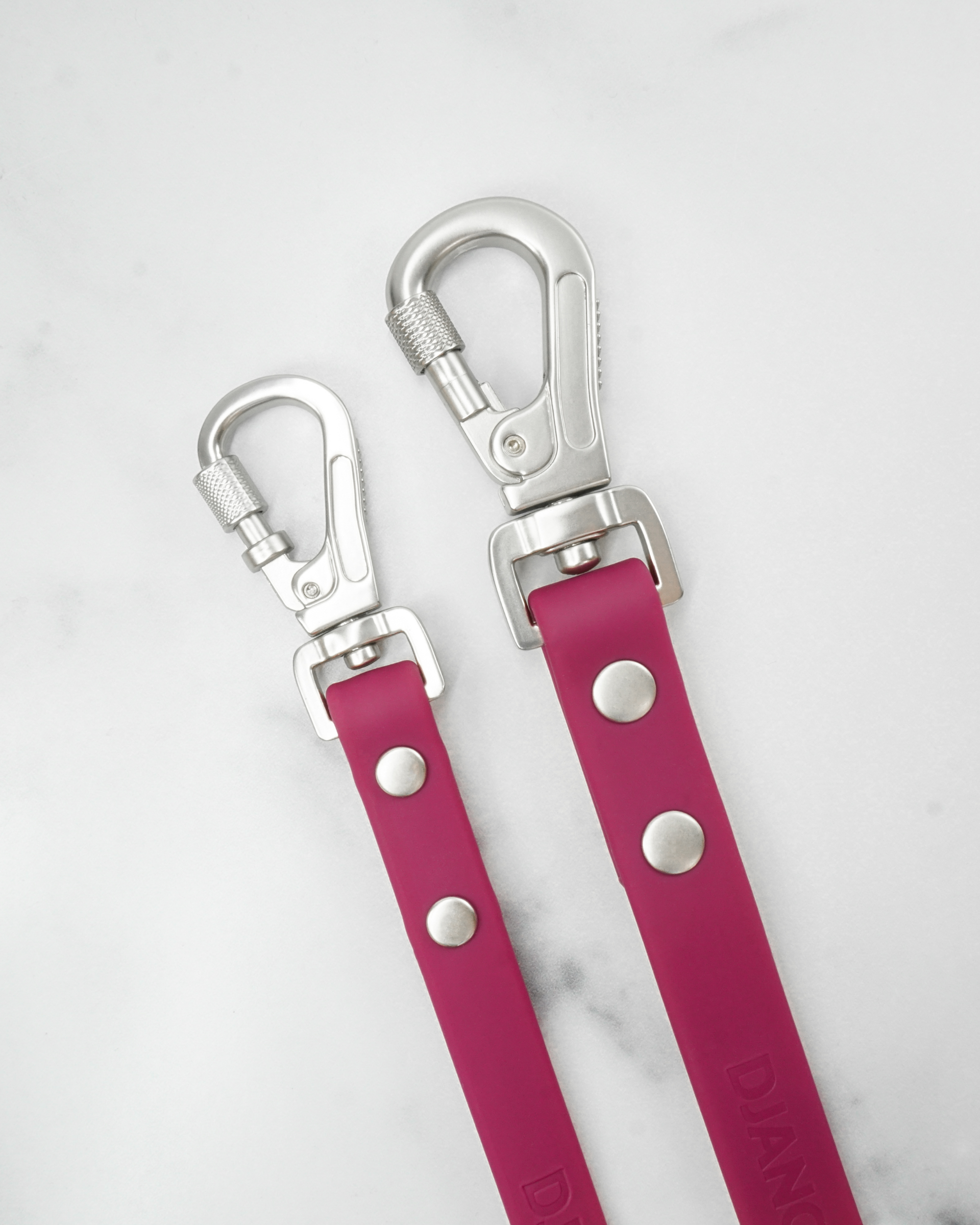 DJANGO's Tahoe Waterproof Dog Leash is available in two sizes, small for dogs up to 20 lbs, and large for all dogs and dog breeds above 20 lbs - djangobrand.com
