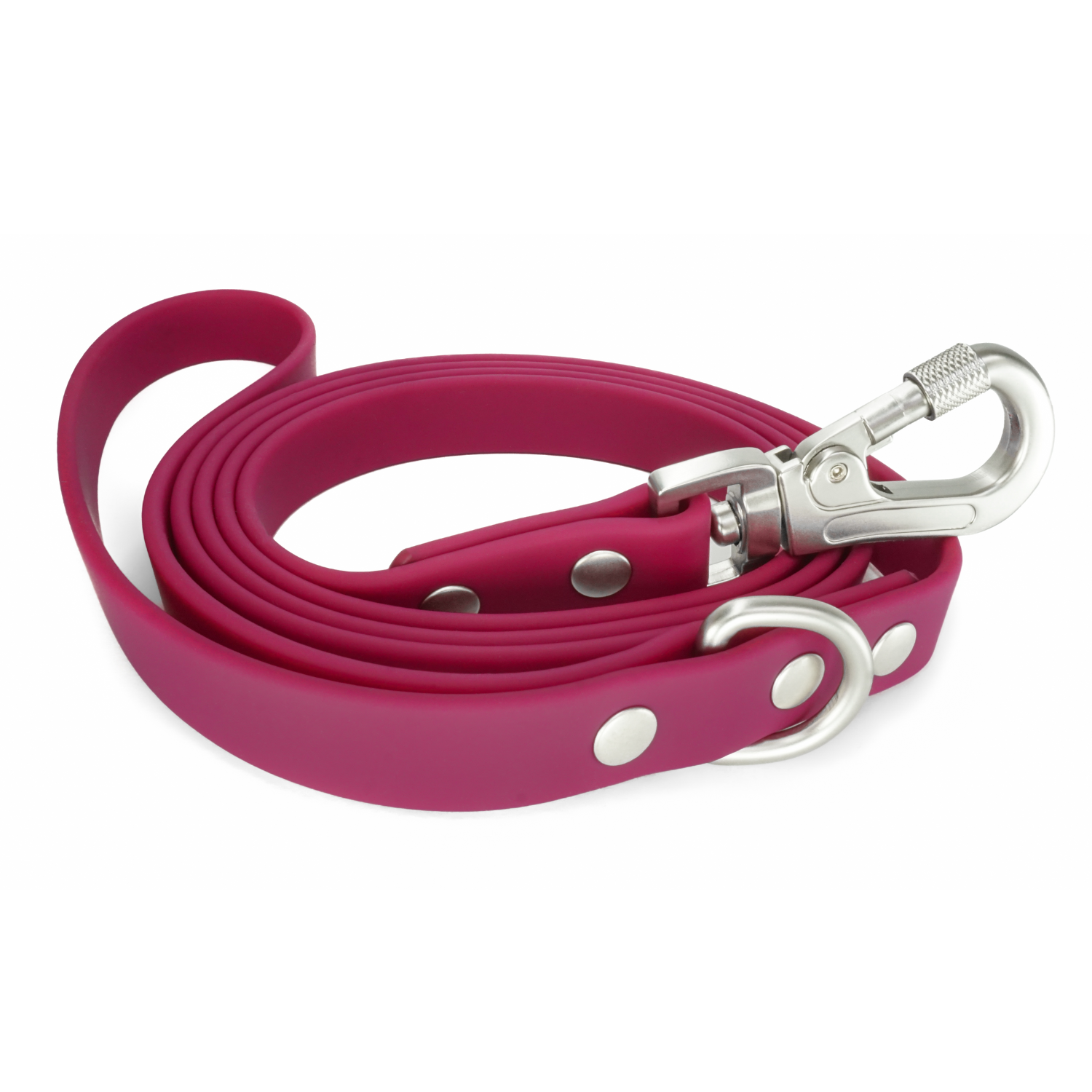 DJANGO Tahoe Dog Leash in Hibiscus Pink - Waterproof, dirt-resistant, odor-resistant, and easy-to-clean dog leash designed for muddy mountain trails, sparkling lakes, and dusty sidewalks. - djangobrand.com