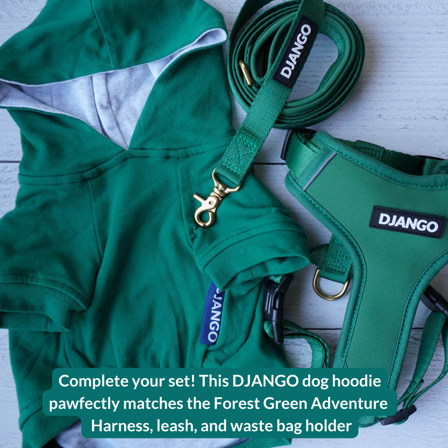DJANGO Forest Green Dog Sweater – High-quality, snug fit with a modern and sleek design.