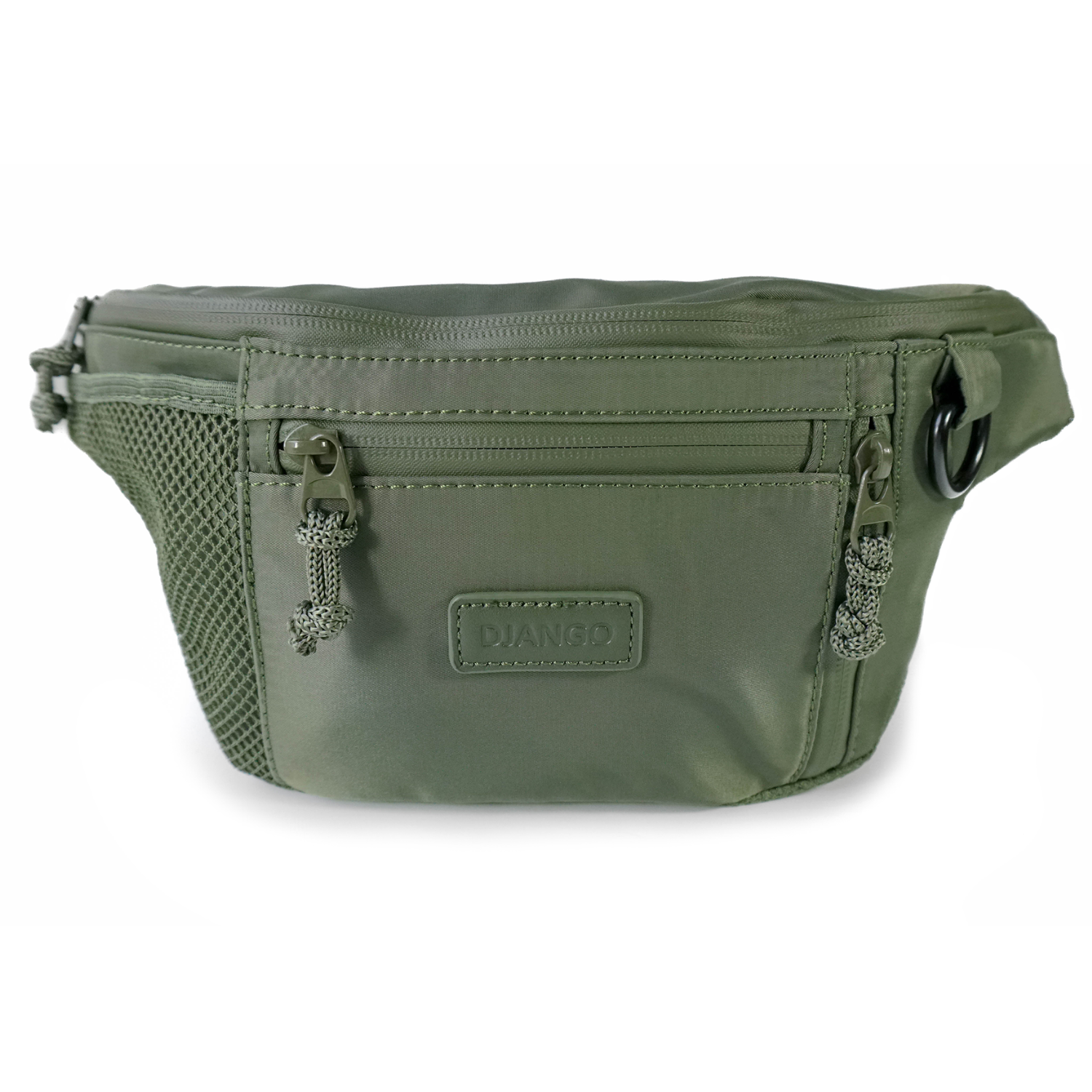 DJANGO Nolita Belt Bag in Olive Green - Modern, sleek, ultra-functional, and dog-friendly nylon fanny pack for everyday outings and adventures - djangobrand.com