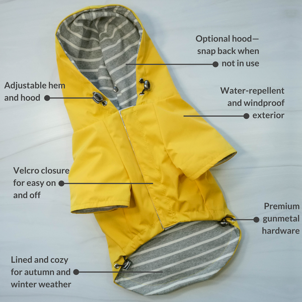 Yellow hot sale raincoat weather