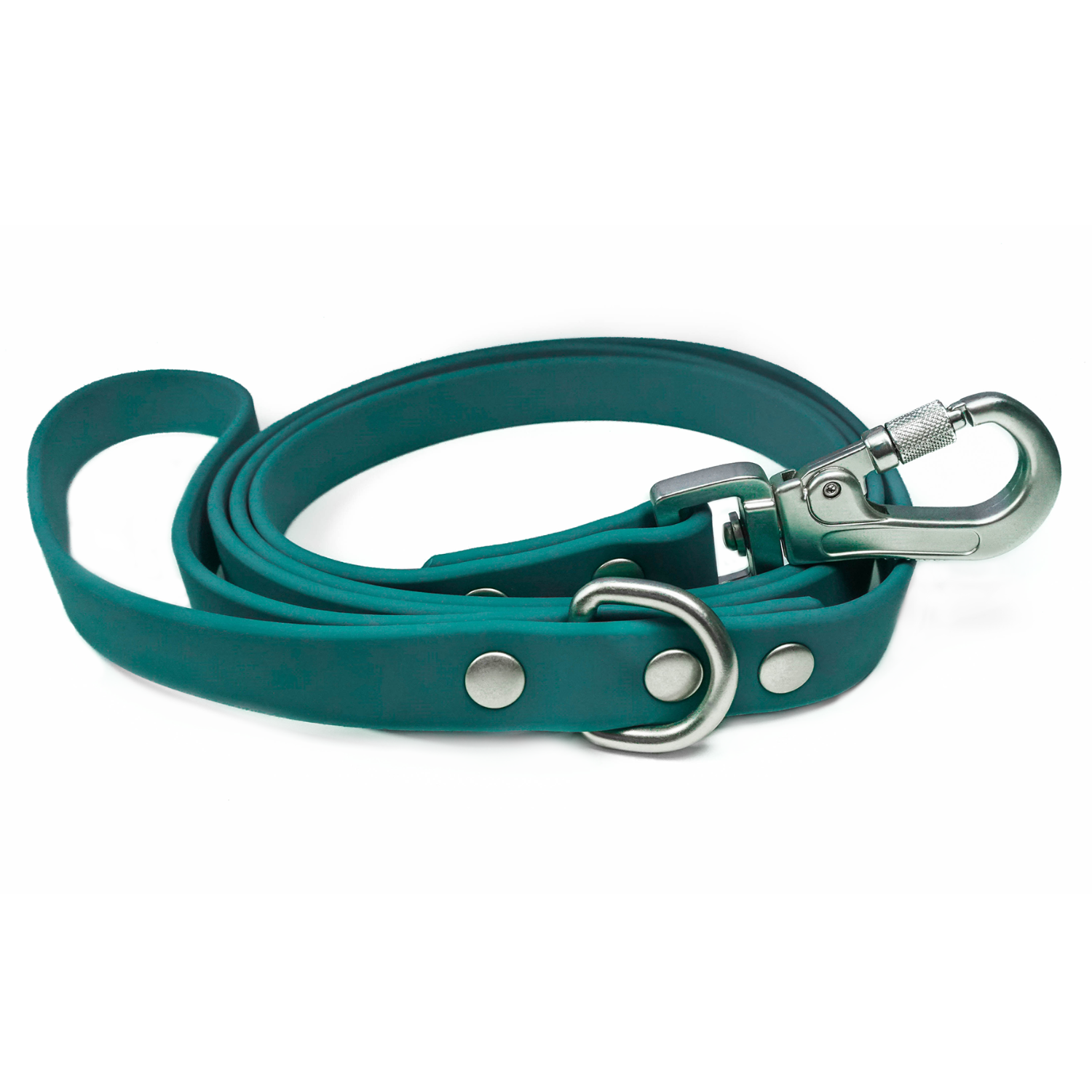 DJANGO Tahoe Dog Leash in Dark Teal - Waterproof, dirt-resistant, odor-resistant, and easy-to-clean dog leash designed for muddy mountain trails, sparkling lakes, and dusty sidewalks. - djangobrand.com