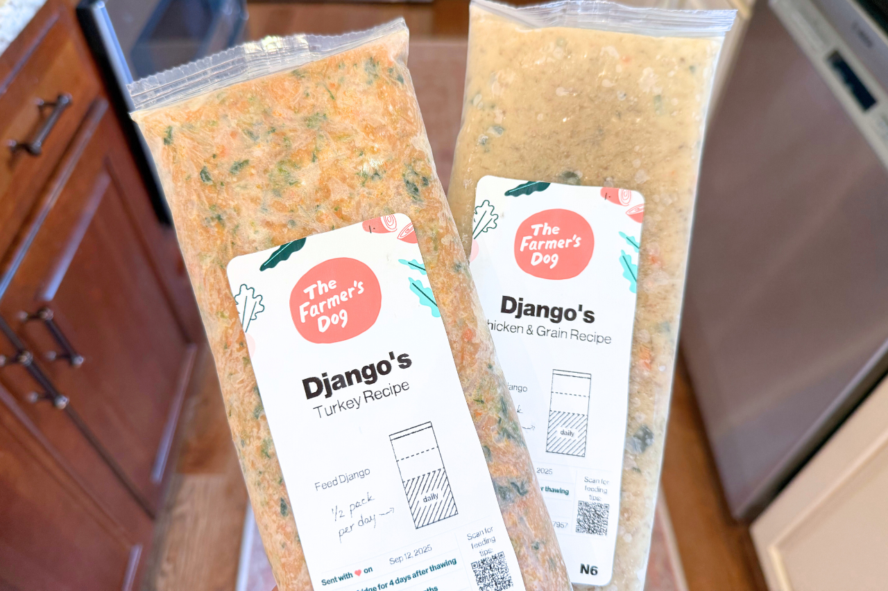 The Farmer’s Dog fresh dog food meal packs with turkey and chicken and grain recipes