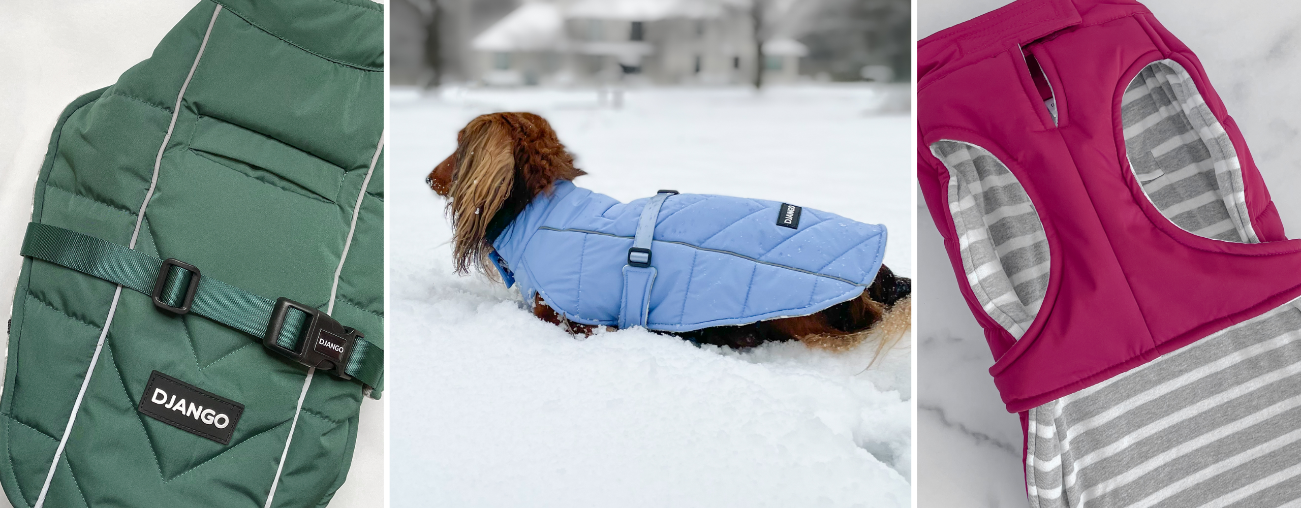 DJANGO's Whistler Winter Dog Coat is an insulated, warm, and comfortable cold weather dog parka engineered for the coldest winter weather. 
