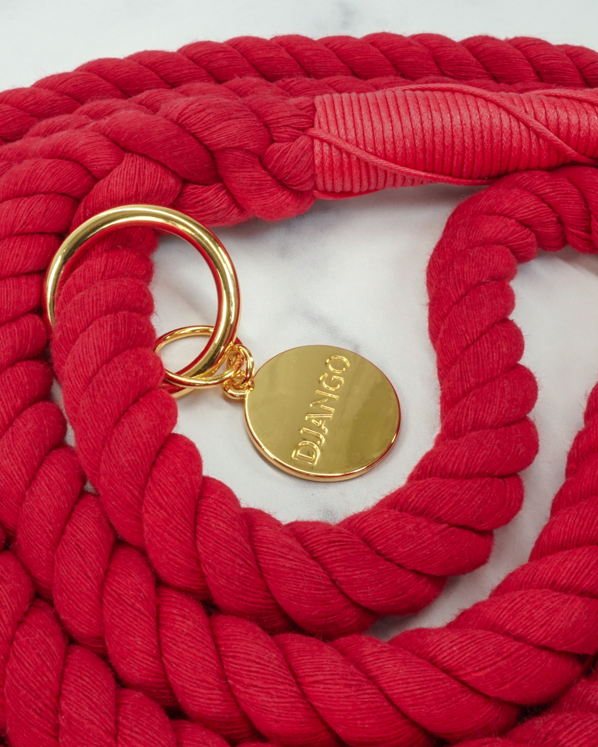 Cotton Rope Dog Leash - Crimson Red