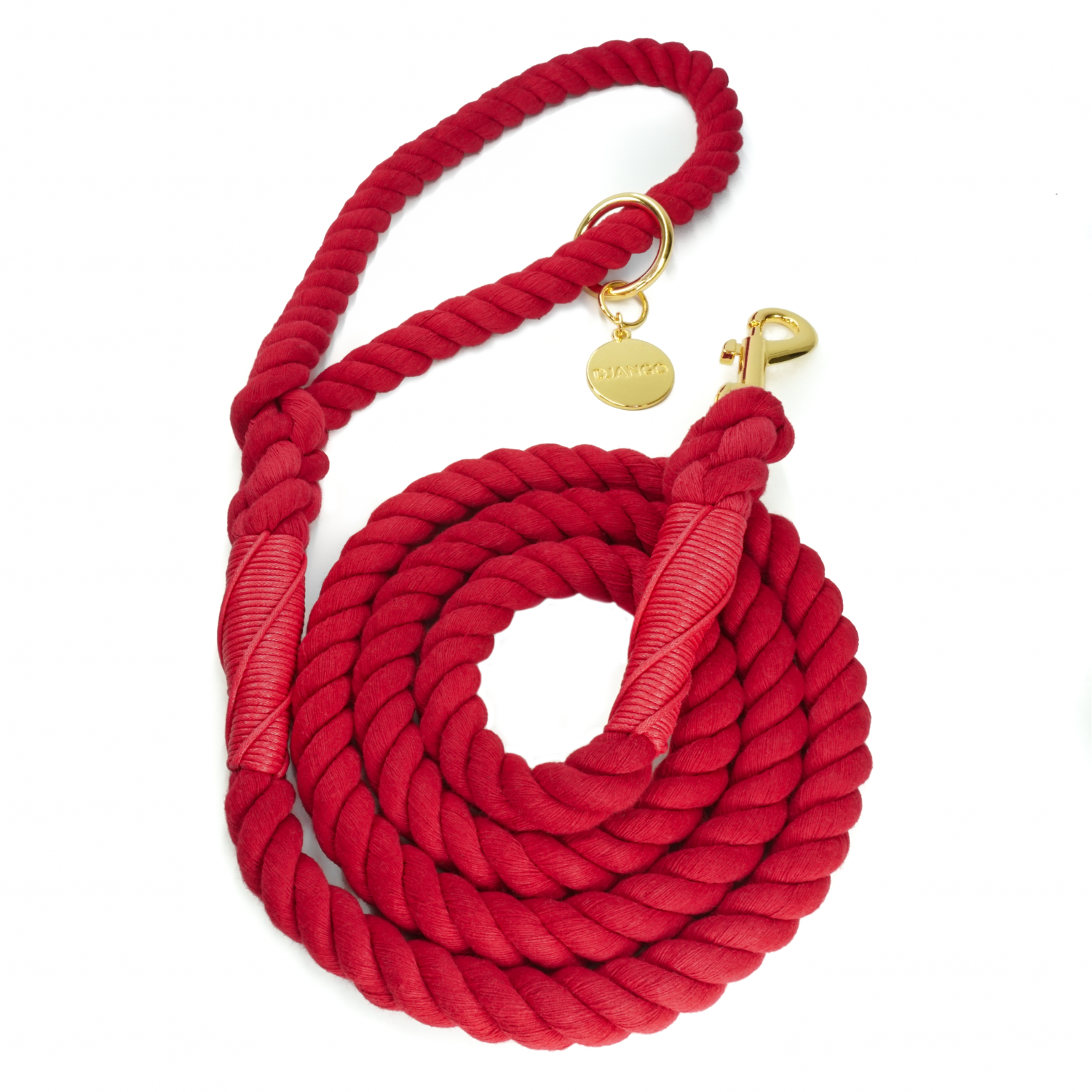 Cotton Rope Dog Leash - Crimson Red