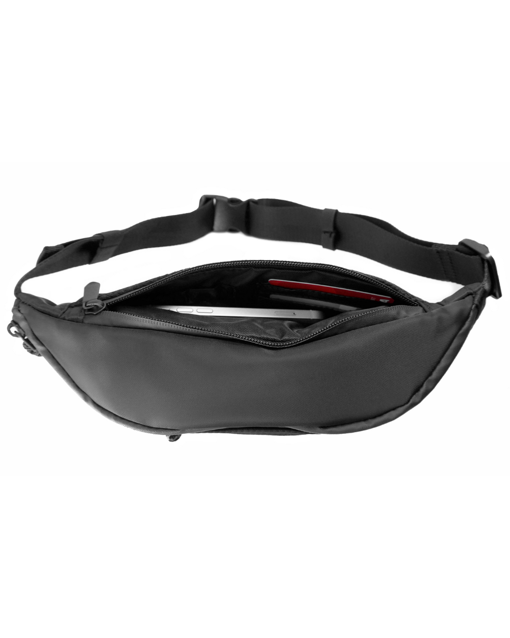 DJANGO Nolita Belt Bag in Black - Modern, sleek, ultra-functional, and dog-friendly nylon fanny pack for everyday outings and adventures - djangobrand.com