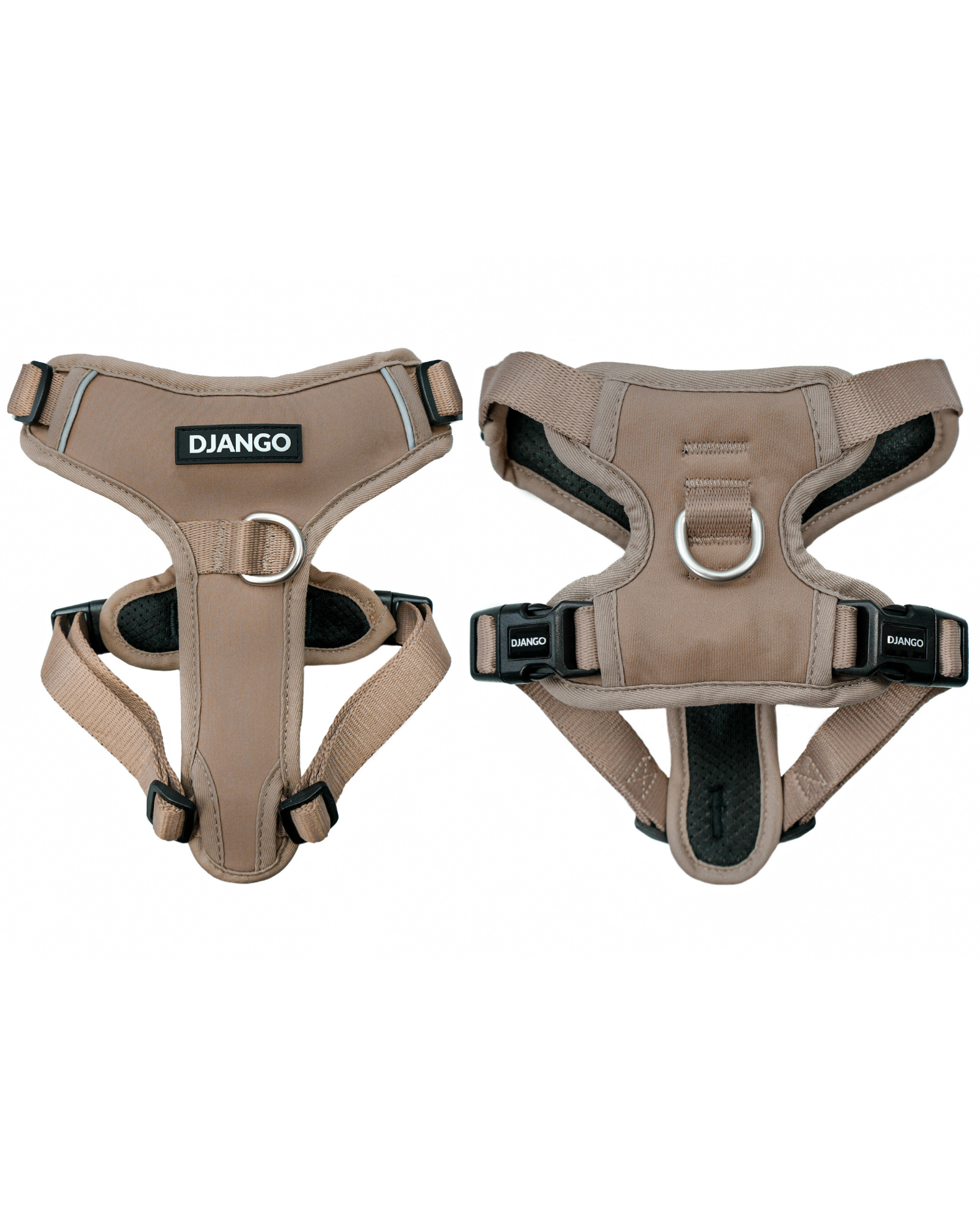 Django Tahoe No Pull Dog Harness in Sandy Beige – A secure, adjustable, and padded harness designed for comfort, control, and no-pull training