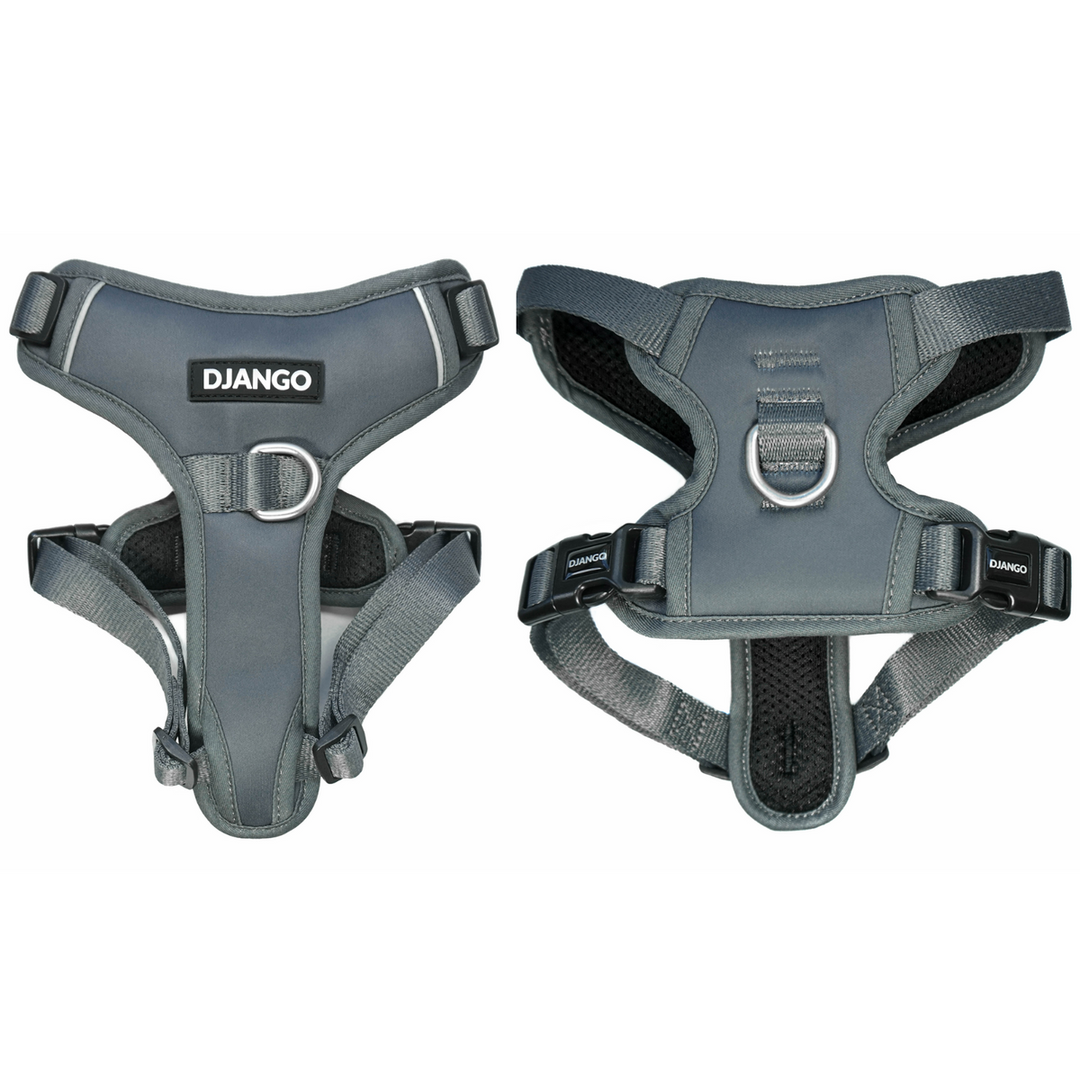 DJANGO Tahoe No Pull Dog Harness in Poppy Seed Gray