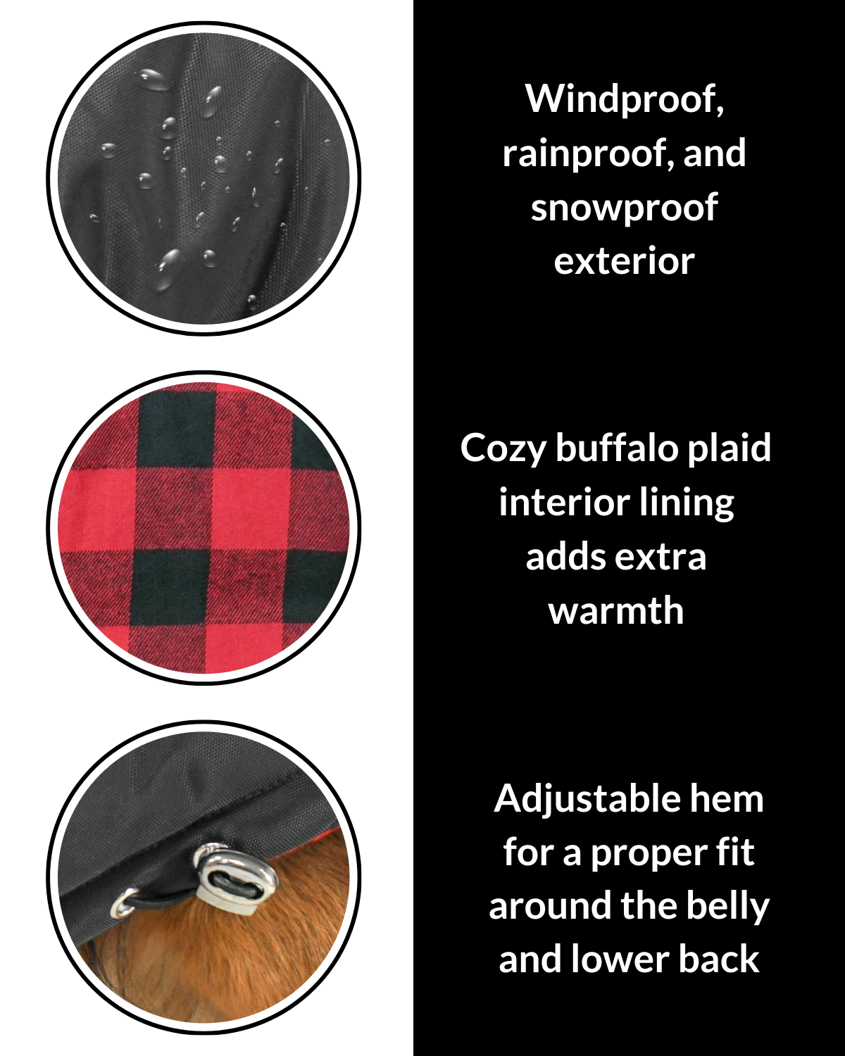 Reversible Puffer Dog Coat: With a stylish, waterproof outer layer and a cozy plaid interior lining, DJANGO’s winter dog coat offers two looks in one for ultimate versatility.