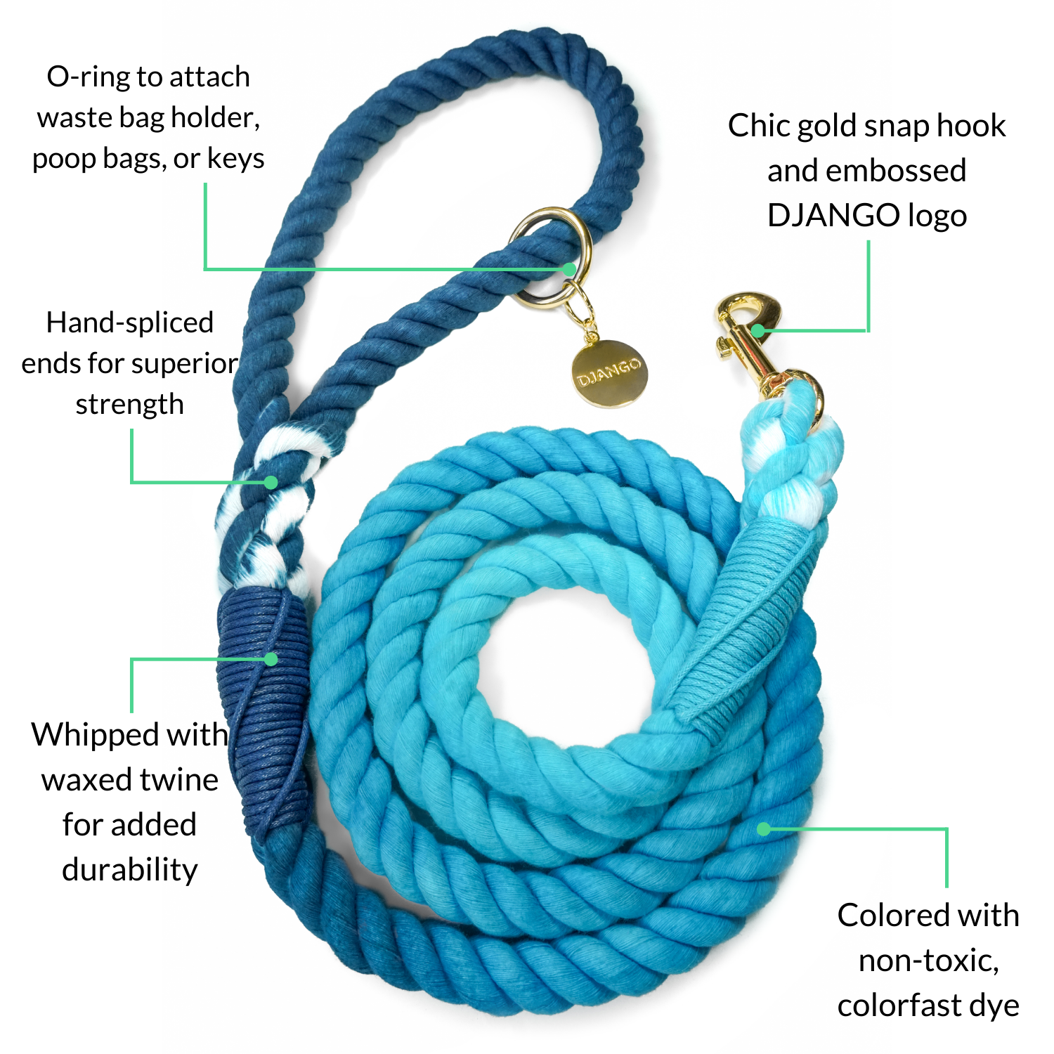 These rope leashes are perfect for outdoor excursions and everyday walks