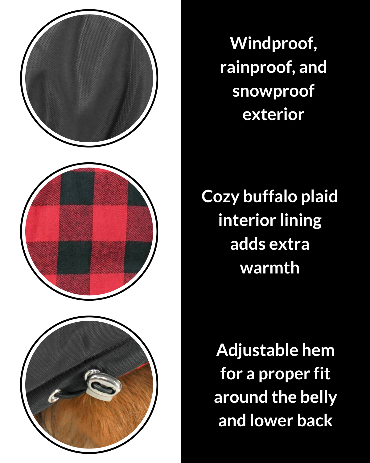 Reversible Puffer Dog Coat: With a stylish, waterproof outer layer and a cozy plaid interior lining, DJANGO’s winter dog coat offers two looks in one for ultimate versatility.