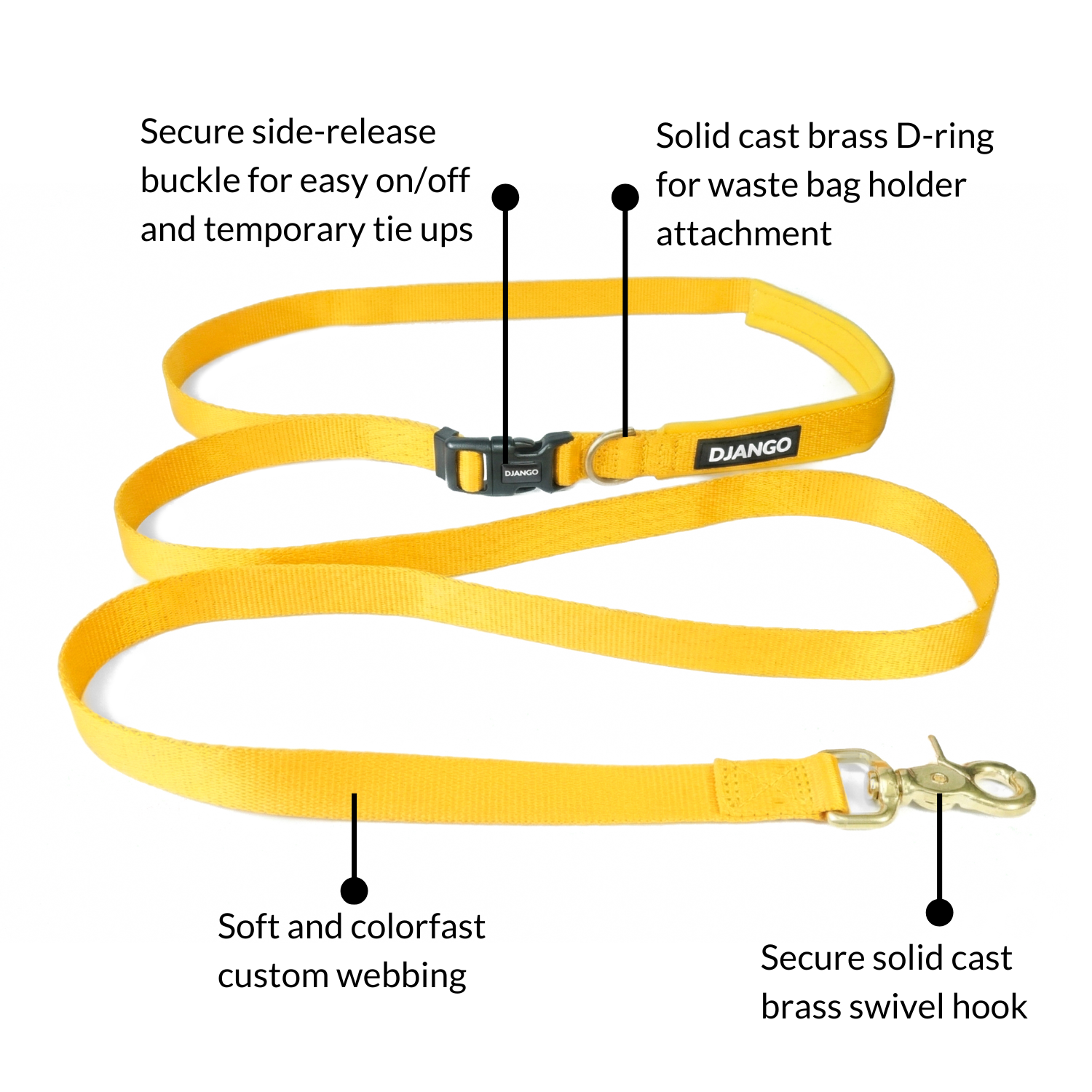 Adjustable Hands-Free Dog Leash – 6.5ft Crossbody, Waist-Worn, Adventure-Ready