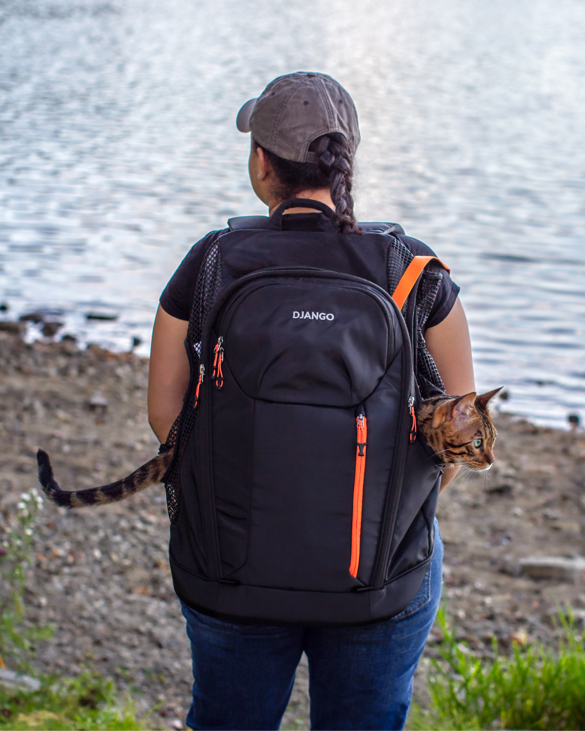 Considered the best cat backpack carrier and dog backpack carrier on the market, the DjangoPack™ horizontal dog backpack carrier is designed to comfortably hold dogs and cats up to 20 lbs. This large dog backpack carrier weighs 3.5 lbs. - djangobrand.com