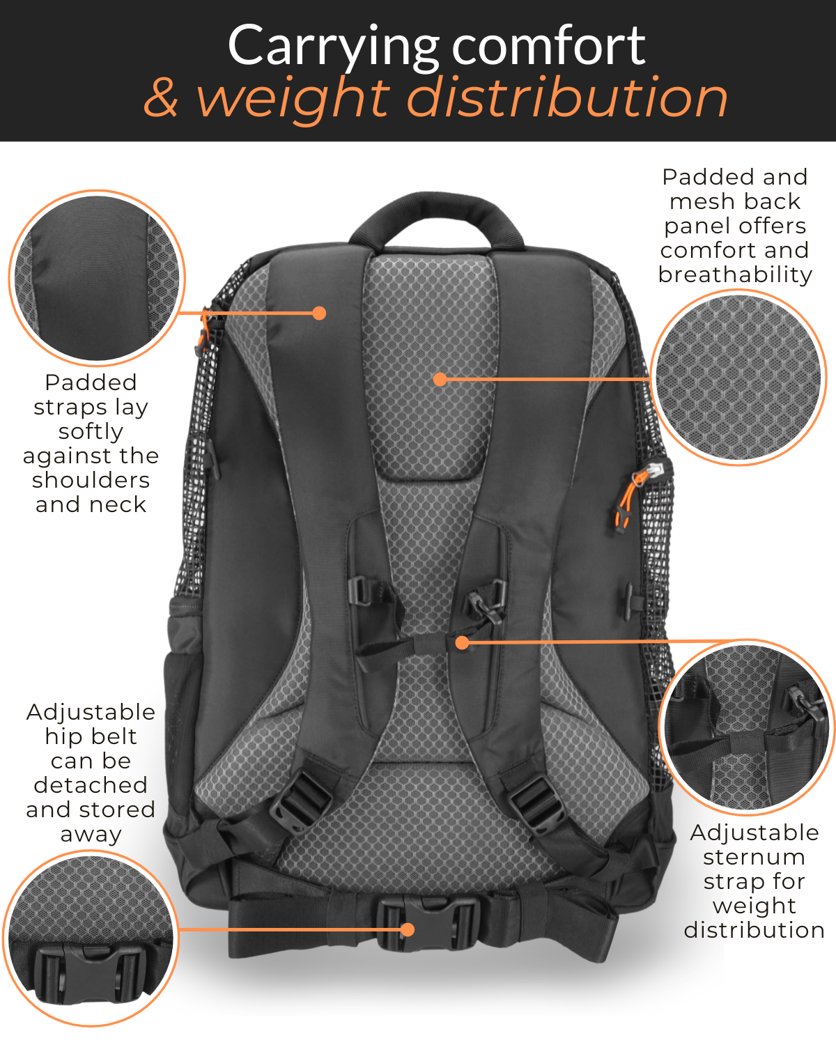 Considered the best hiking backpack carrier for dogs, the DjangoPack Dog Carrier Backpack is designed to maximize carrying comfort. Padded mesh shoulder straps engineered and stitched for comfort, a breathable back panel, and adjustable waist and sternum straps on this backpack arrier for dogs ensure easy carrying, while two large zipper pockets and rear loading straps allow extra storage. This pet backpack carrier is a modern and pet-friendly version of the best daypack out there.