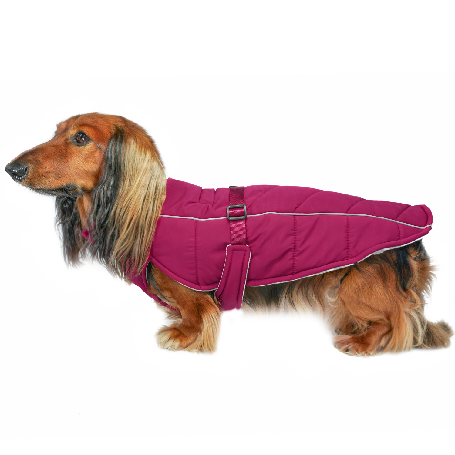 comfortable adjustable reflective winter coat for dogs insulated jacket for puppy senior dog snowproof waterproof hibiscus pink