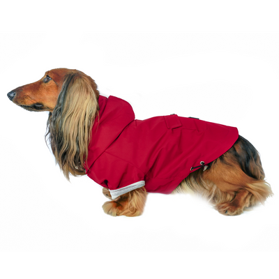 DJANGO Highland Cold Weather Dog Jacket and Raincoat Crimson Red