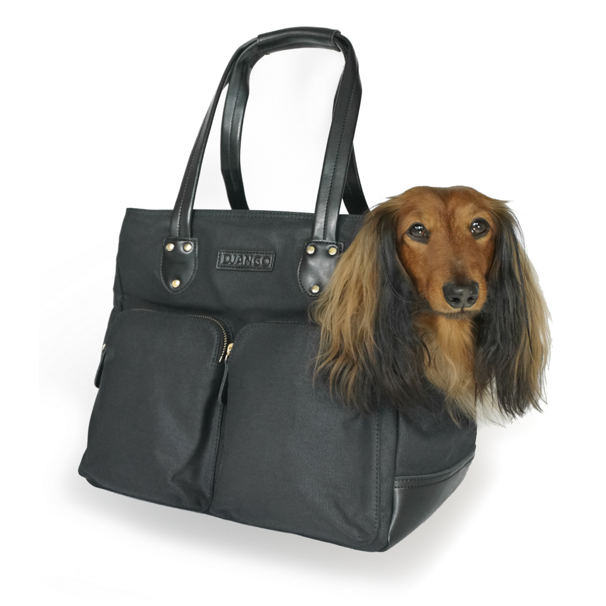 carry on travel tote bags DjangoTote™ Waxed Canvas Dog Carrier Tote