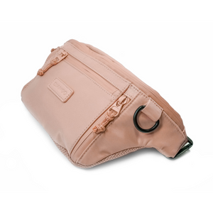 DJANGO Nolita Belt Bag in Sand Pink - Modern, sleek, ultra-functional, and dog-friendly nylon fanny pack for everyday outings and adventures - djangobrand.com
